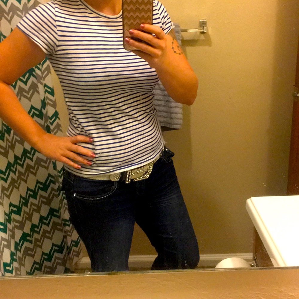 Blue & white striped shirt
